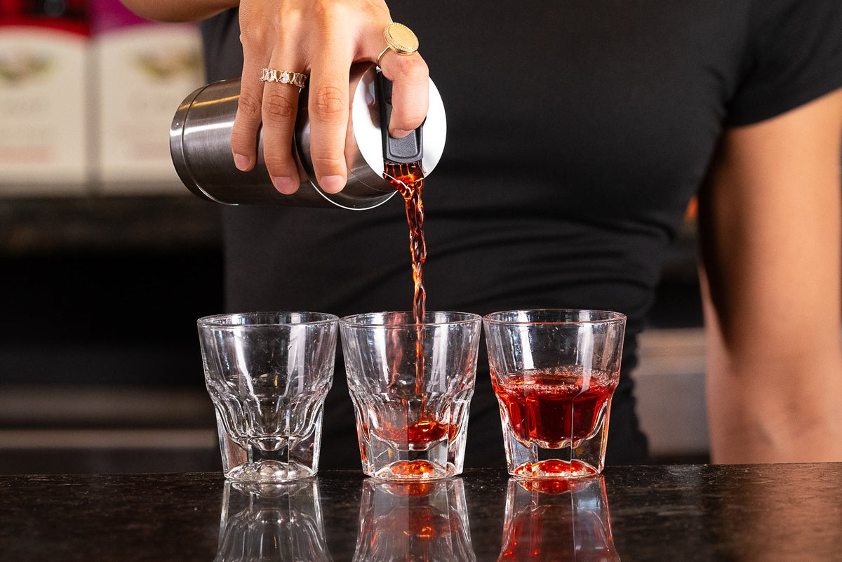 Speed Tin in a bartending setting